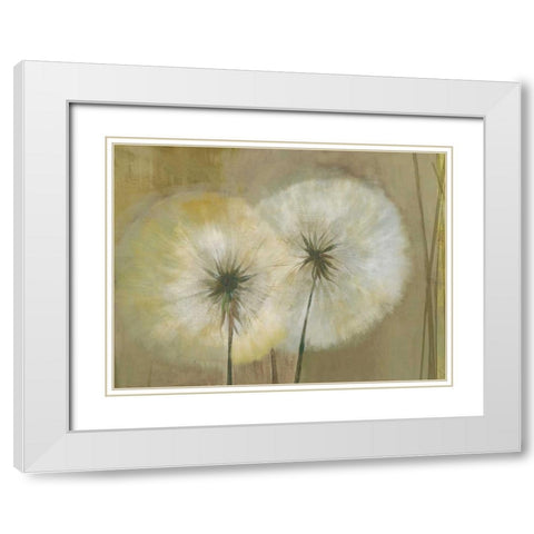 Whisper I White Modern Wood Framed Art Print with Double Matting by PI Studio