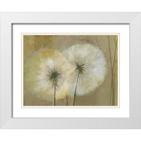 Whisper I White Modern Wood Framed Art Print with Double Matting by PI Studio