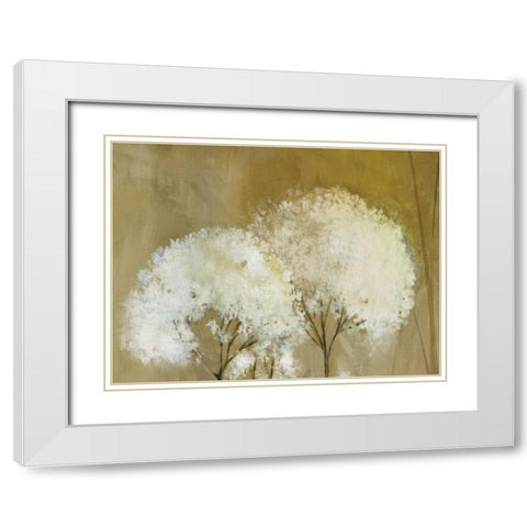 Whisper II White Modern Wood Framed Art Print with Double Matting by PI Studio