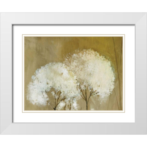 Whisper II White Modern Wood Framed Art Print with Double Matting by PI Studio