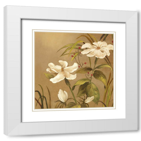 Bamboo Beauty II White Modern Wood Framed Art Print with Double Matting by PI Studio