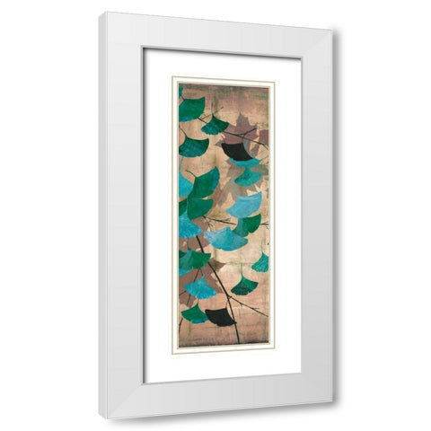 Azure Branch I White Modern Wood Framed Art Print with Double Matting by PI Studio