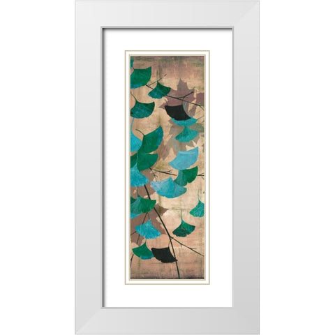 Azure Branch I White Modern Wood Framed Art Print with Double Matting by PI Studio