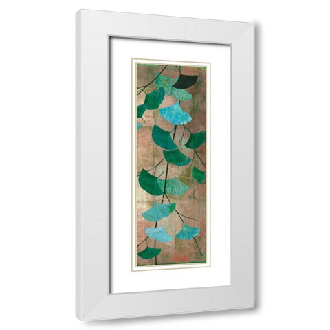 Azure Branch II White Modern Wood Framed Art Print with Double Matting by PI Studio