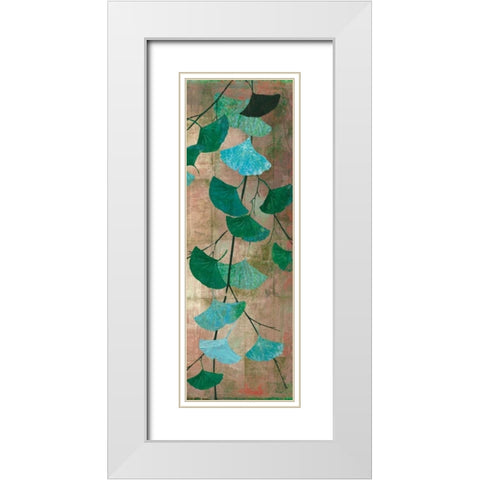 Azure Branch II White Modern Wood Framed Art Print with Double Matting by PI Studio