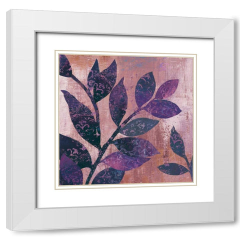 Viola I White Modern Wood Framed Art Print with Double Matting by PI Studio