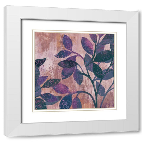 Viola II White Modern Wood Framed Art Print with Double Matting by PI Studio