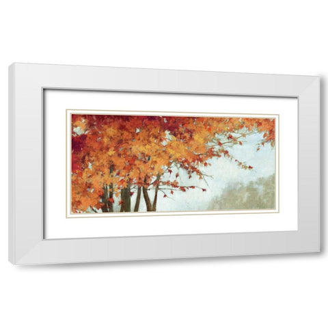 Fall Canopy I White Modern Wood Framed Art Print with Double Matting by PI Studio