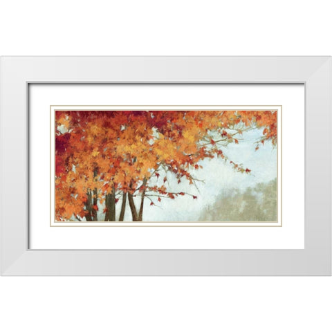 Fall Canopy I White Modern Wood Framed Art Print with Double Matting by PI Studio