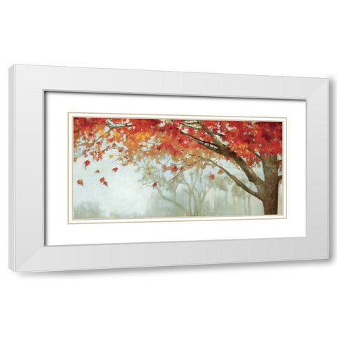 Fall Canopy II White Modern Wood Framed Art Print with Double Matting by PI Studio