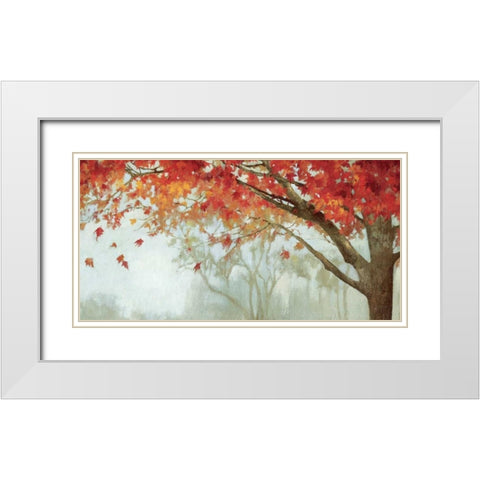 Fall Canopy II White Modern Wood Framed Art Print with Double Matting by PI Studio