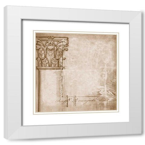Romanesque I White Modern Wood Framed Art Print with Double Matting by PI Studio
