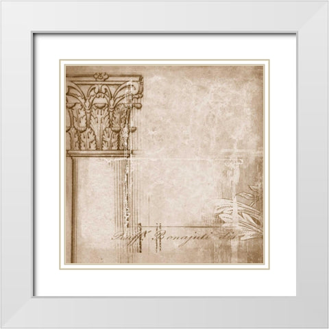 Romanesque I White Modern Wood Framed Art Print with Double Matting by PI Studio