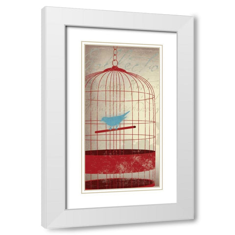 Twitter Panel I White Modern Wood Framed Art Print with Double Matting by PI Studio