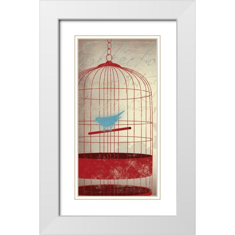 Twitter Panel I White Modern Wood Framed Art Print with Double Matting by PI Studio