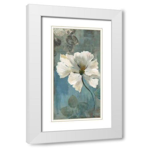 Ice Blue I White Modern Wood Framed Art Print with Double Matting by PI Studio