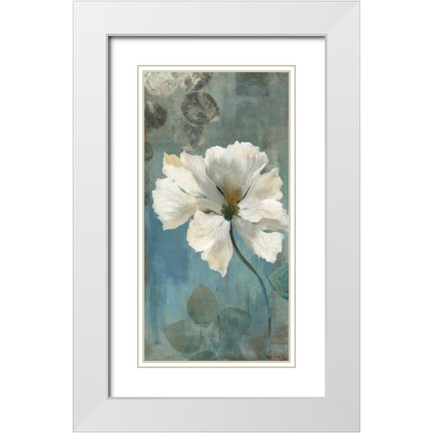 Ice Blue I White Modern Wood Framed Art Print with Double Matting by PI Studio