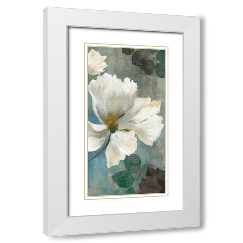 Ice Blue II White Modern Wood Framed Art Print with Double Matting by PI Studio