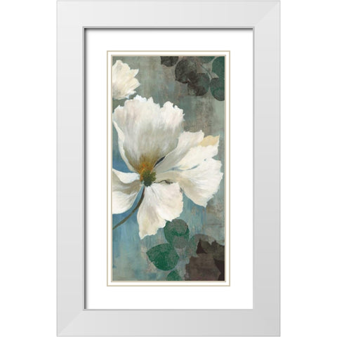 Ice Blue II White Modern Wood Framed Art Print with Double Matting by PI Studio