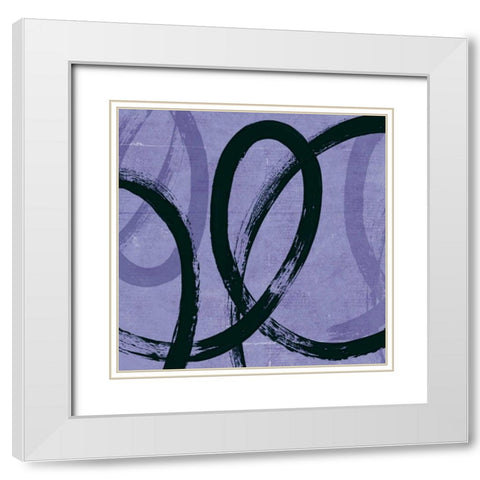 Loopy II White Modern Wood Framed Art Print with Double Matting by PI Studio