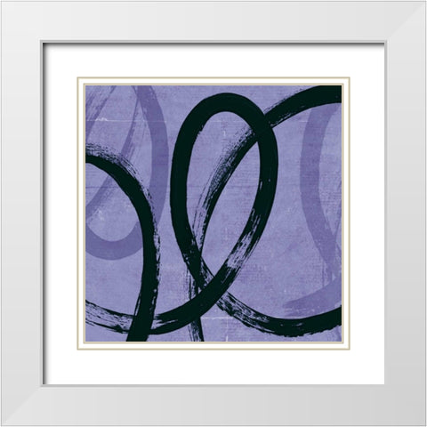 Loopy II White Modern Wood Framed Art Print with Double Matting by PI Studio