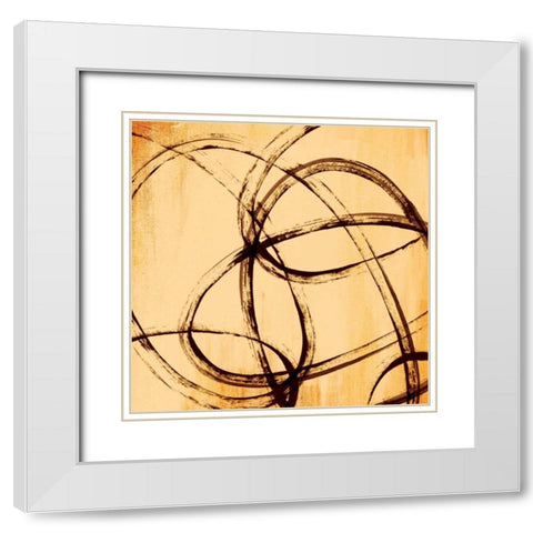 Loopy III White Modern Wood Framed Art Print with Double Matting by PI Studio