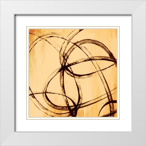 Loopy III White Modern Wood Framed Art Print with Double Matting by PI Studio