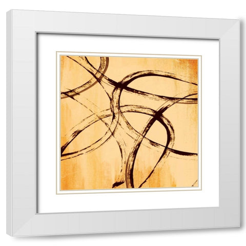 Loopy IV White Modern Wood Framed Art Print with Double Matting by PI Studio