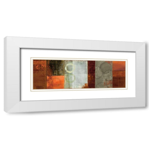 Copper Segments White Modern Wood Framed Art Print with Double Matting by PI Studio