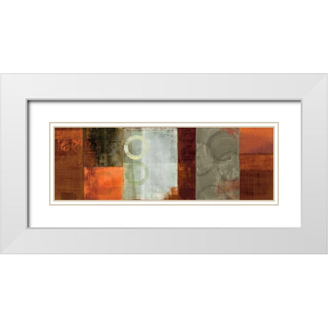 Copper Segments White Modern Wood Framed Art Print with Double Matting by PI Studio