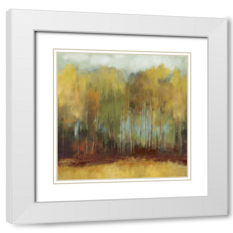 Whisper Fields White Modern Wood Framed Art Print with Double Matting by PI Studio