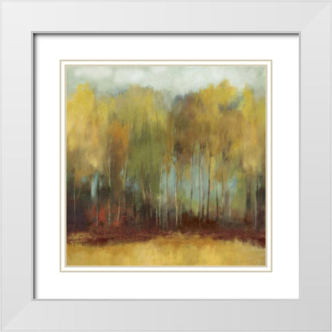 Whisper Fields White Modern Wood Framed Art Print with Double Matting by PI Studio