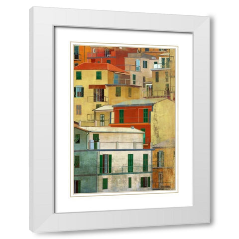 Manarola I White Modern Wood Framed Art Print with Double Matting by PI Studio