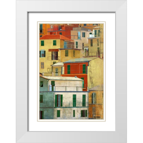 Manarola I White Modern Wood Framed Art Print with Double Matting by PI Studio