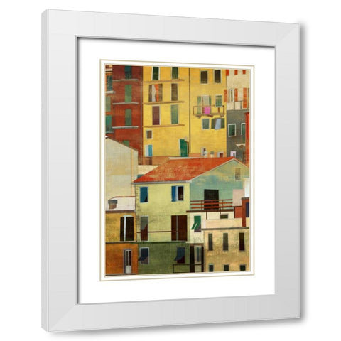 Manarola II White Modern Wood Framed Art Print with Double Matting by PI Studio