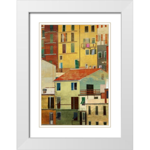 Manarola II White Modern Wood Framed Art Print with Double Matting by PI Studio