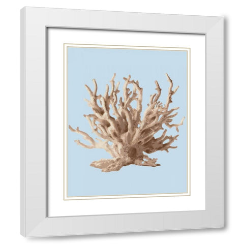 Coral II White Modern Wood Framed Art Print with Double Matting by PI Studio