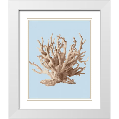 Coral II White Modern Wood Framed Art Print with Double Matting by PI Studio