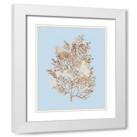 Coral III White Modern Wood Framed Art Print with Double Matting by PI Studio