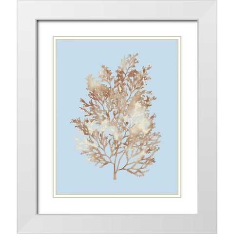 Coral III White Modern Wood Framed Art Print with Double Matting by PI Studio