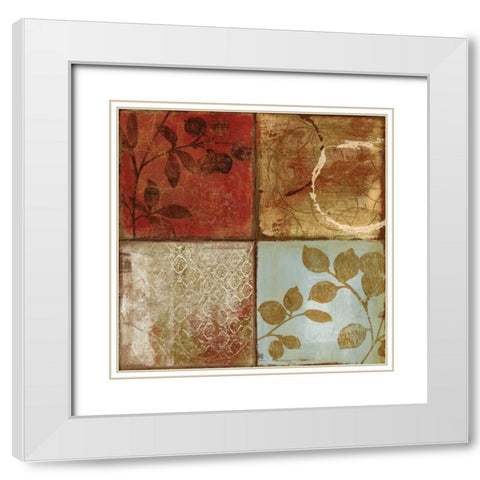 Treasures II White Modern Wood Framed Art Print with Double Matting by PI Studio