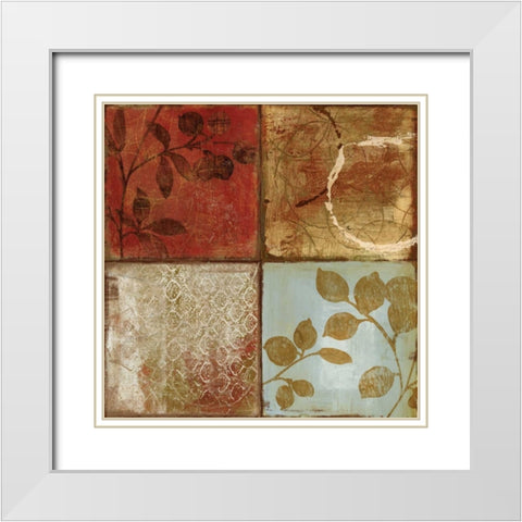 Treasures II White Modern Wood Framed Art Print with Double Matting by PI Studio