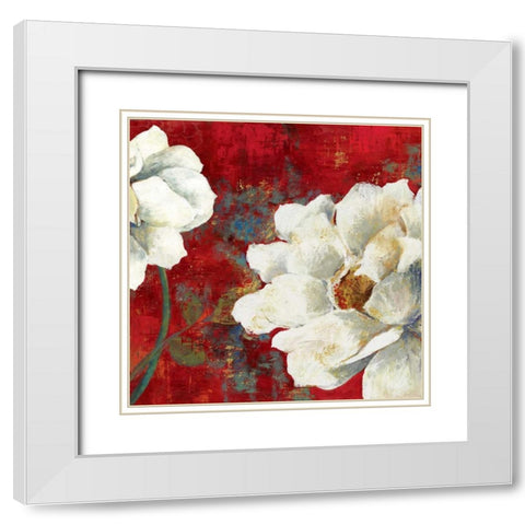 Velvet I White Modern Wood Framed Art Print with Double Matting by PI Studio