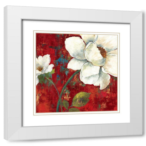 Velvet II White Modern Wood Framed Art Print with Double Matting by PI Studio