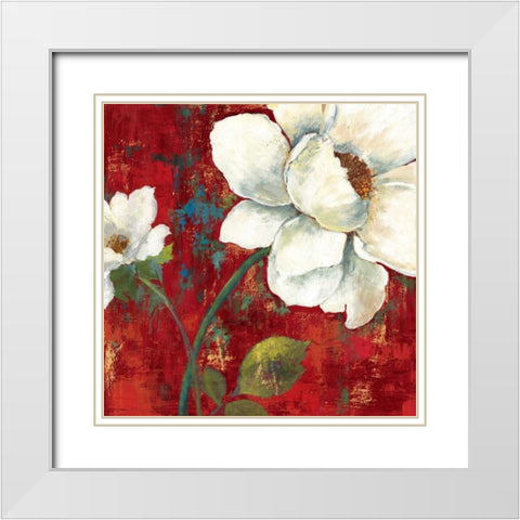 Velvet II White Modern Wood Framed Art Print with Double Matting by PI Studio