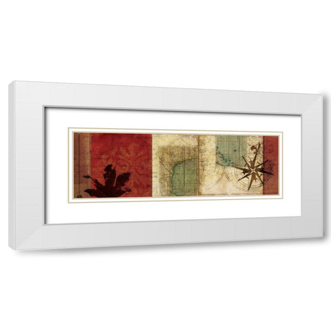 Travels I White Modern Wood Framed Art Print with Double Matting by PI Studio