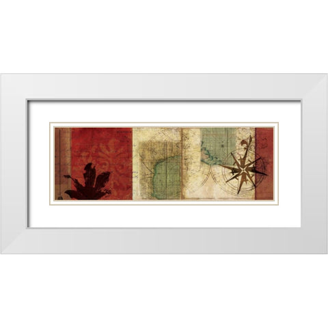 Travels I White Modern Wood Framed Art Print with Double Matting by PI Studio