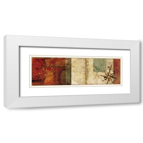 Travels II White Modern Wood Framed Art Print with Double Matting by PI Studio