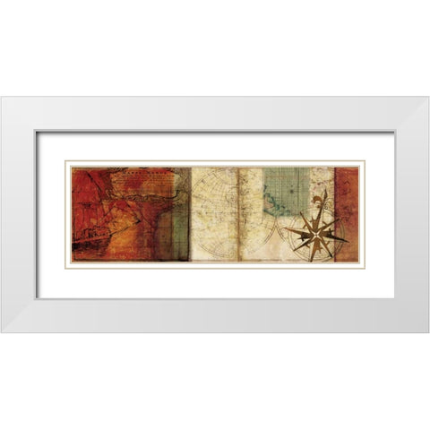 Travels II White Modern Wood Framed Art Print with Double Matting by PI Studio