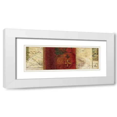 Travels III White Modern Wood Framed Art Print with Double Matting by PI Studio